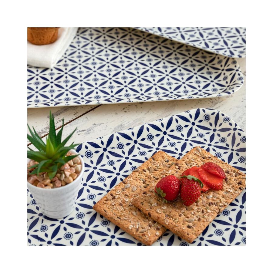 Bandeja para servir con estampado geom&eacute;trico 36x26cm