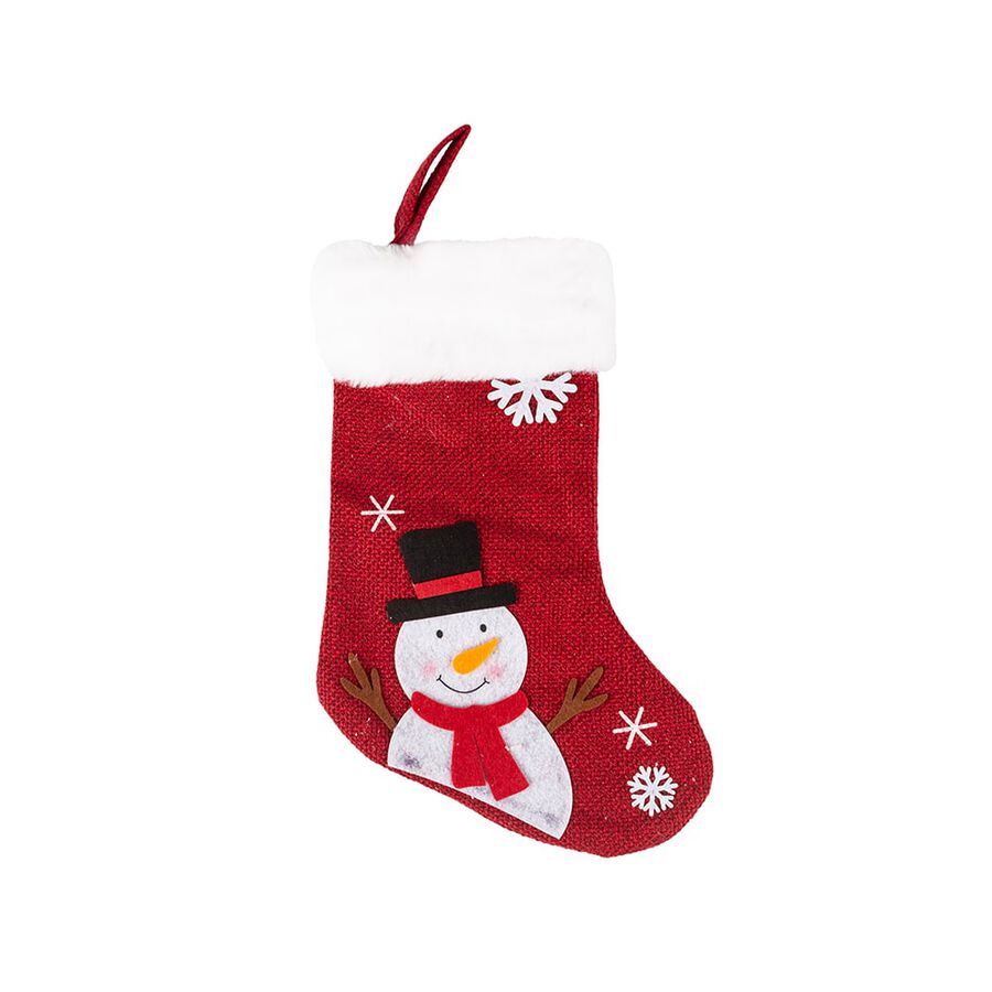 Calcetín rojo Snowman 26cm