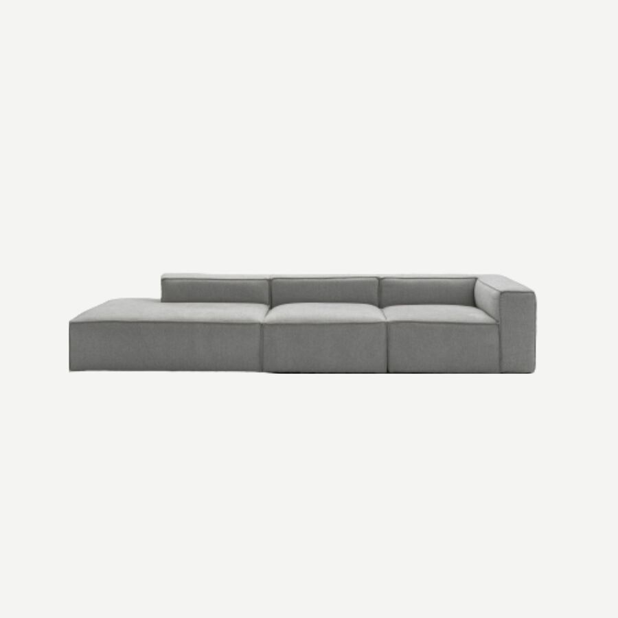 Sofá modular con chaise longue gris Arlo 350x170cm Clau&Chloe