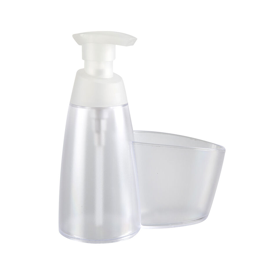Dispensador de jab&oacute;n de cocina con estropajero Cleankit 35cl
