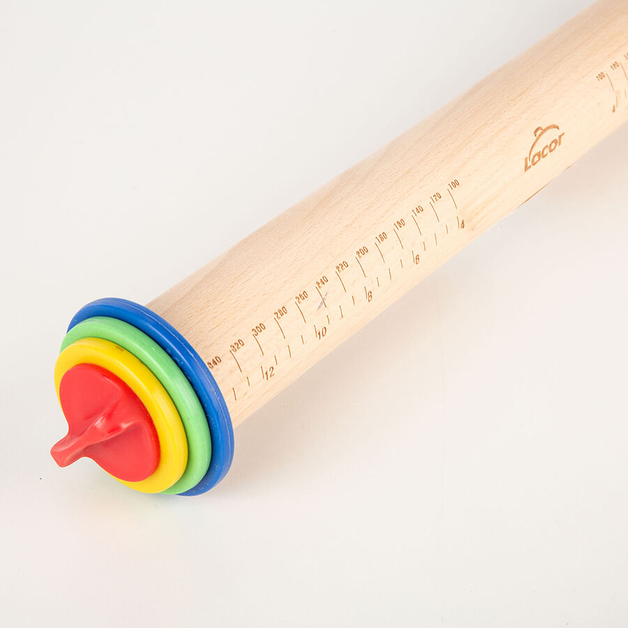 Rodillo amasador ajustable de madera 34cm