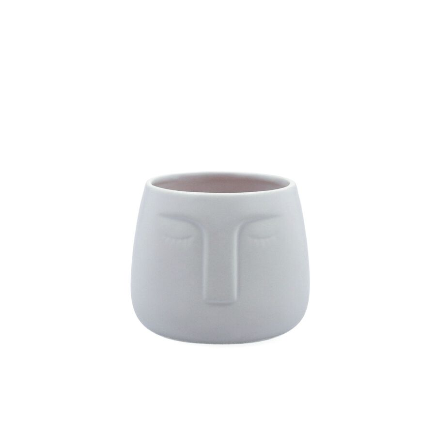 Macetero de cerámica blanco Ajanu Ø11cm