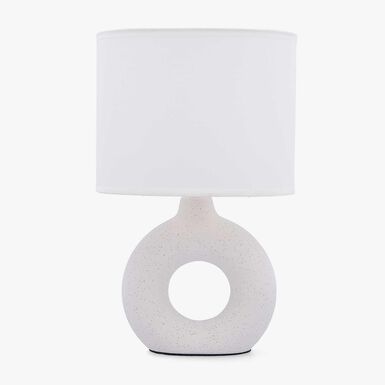 Lampara de mesa de cer&aacute;mica blanca Nora 