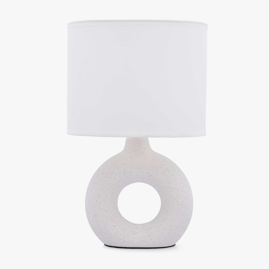 Lampara de mesa de cer&aacute;mica blanca Nora 