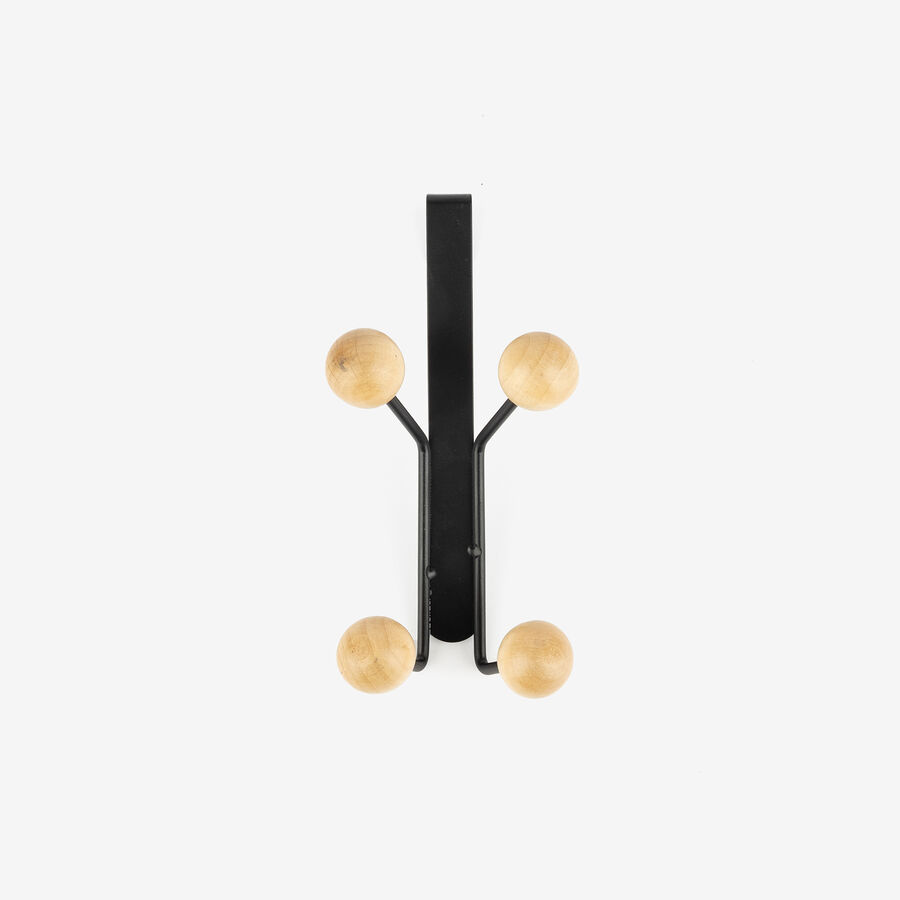 Perchero de puerta negro Noah 12x10x19cm