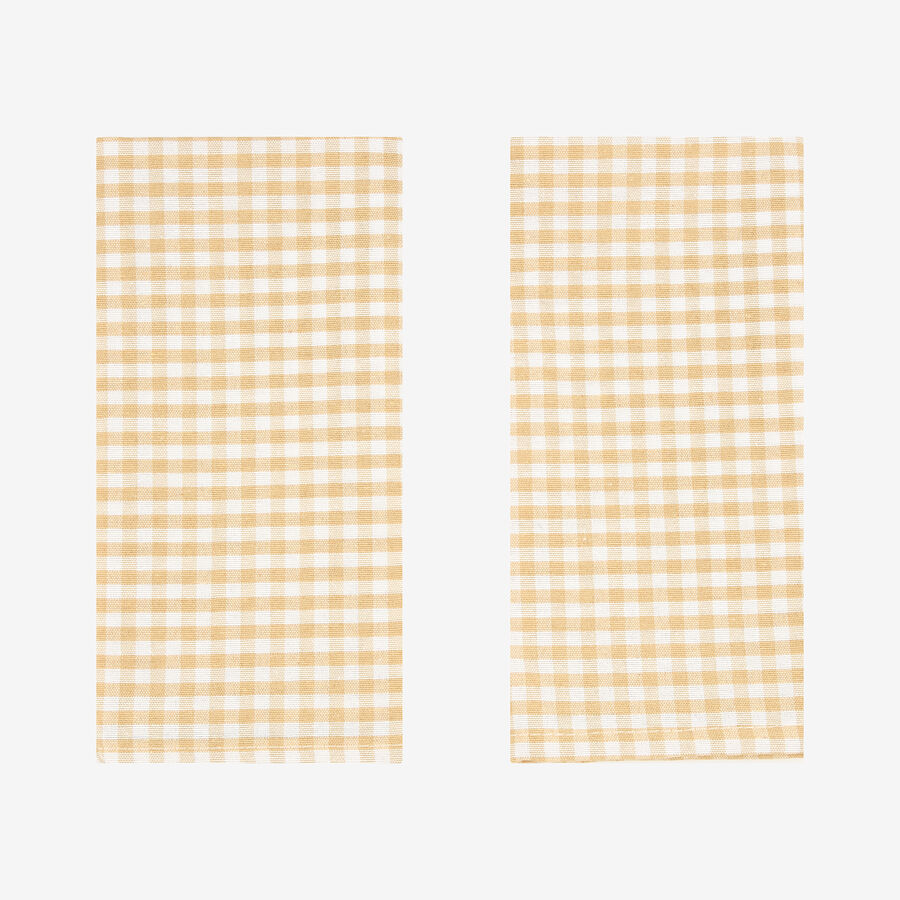 Set de 2 servilletas beige Vichy 43x43cm