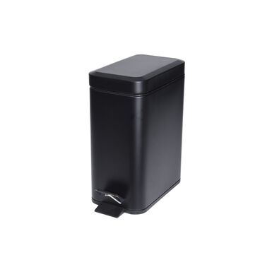 Cubo baño con pedal de metal negro 5L