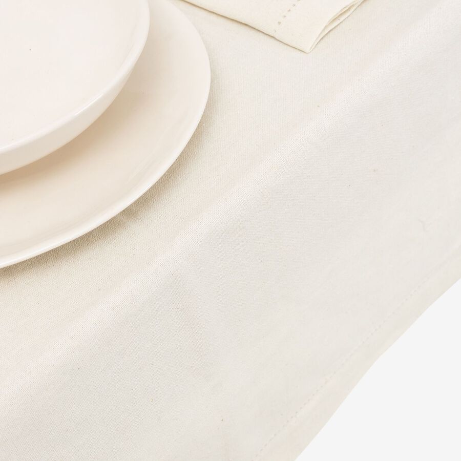 Mantel de algodón beige Vainica Ø160cm