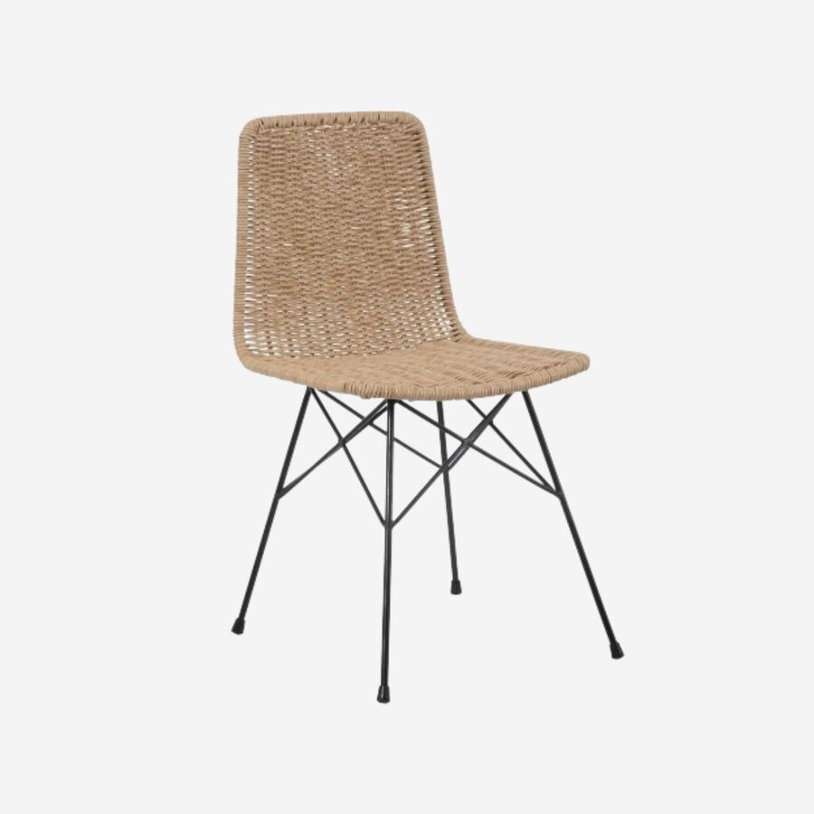 Silla de interior y exterior de rat&aacute;n sint&eacute;tico 45x41x83cm