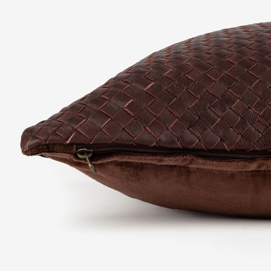 Funda de cojín de piel velvet granate Nappa 45x45cm