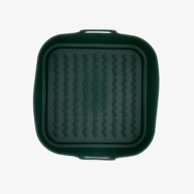 Cesta cuadrada de airfryer verde de silicona Terrae 19cm 
