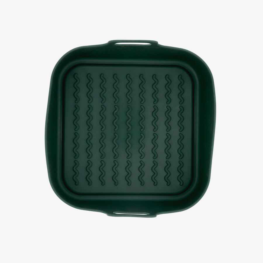 Cesta cuadrada de airfryer verde de silicona Terrae 19cm 