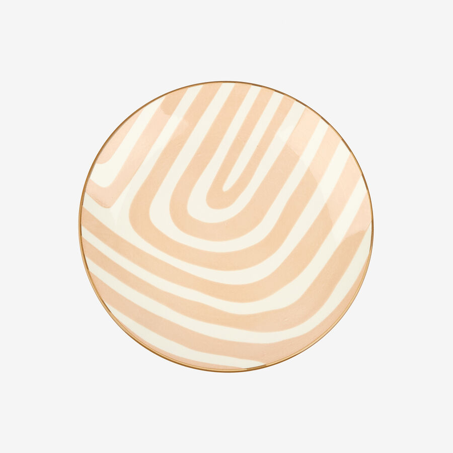 Vajilla de porcelana de 18 piezas estampado beige Aberin