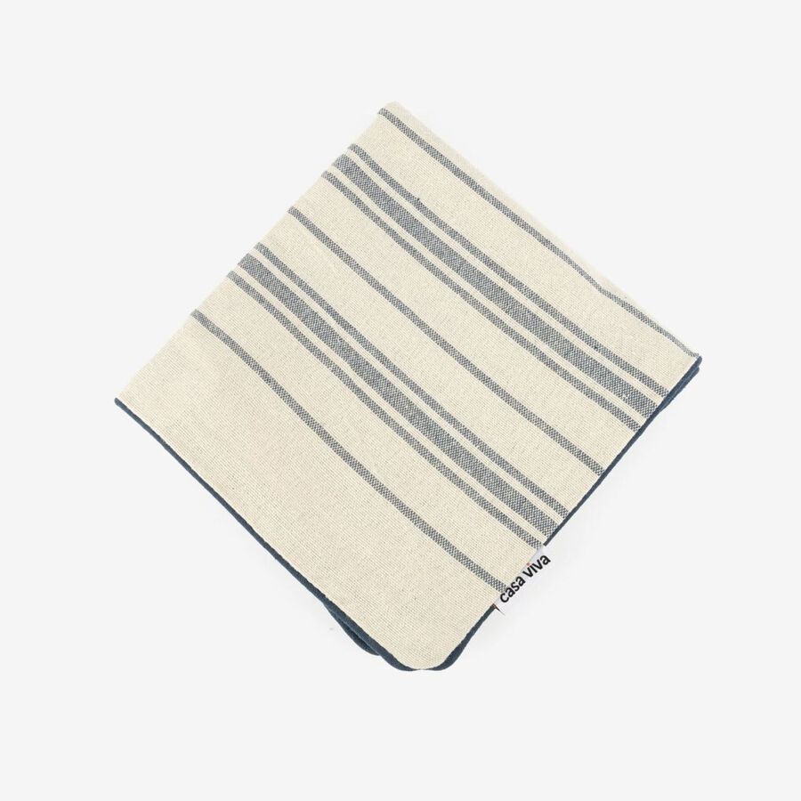 Funda de cojín de algodón con rayas azules Niza 45x45cm