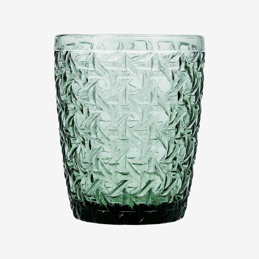 Vaso bajo de vidrio verde Jadea 30cl