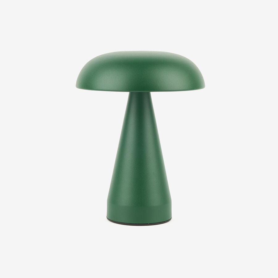 Lámpara de mesa inalámbrica LED recargable verde Seta Ø15x21cm