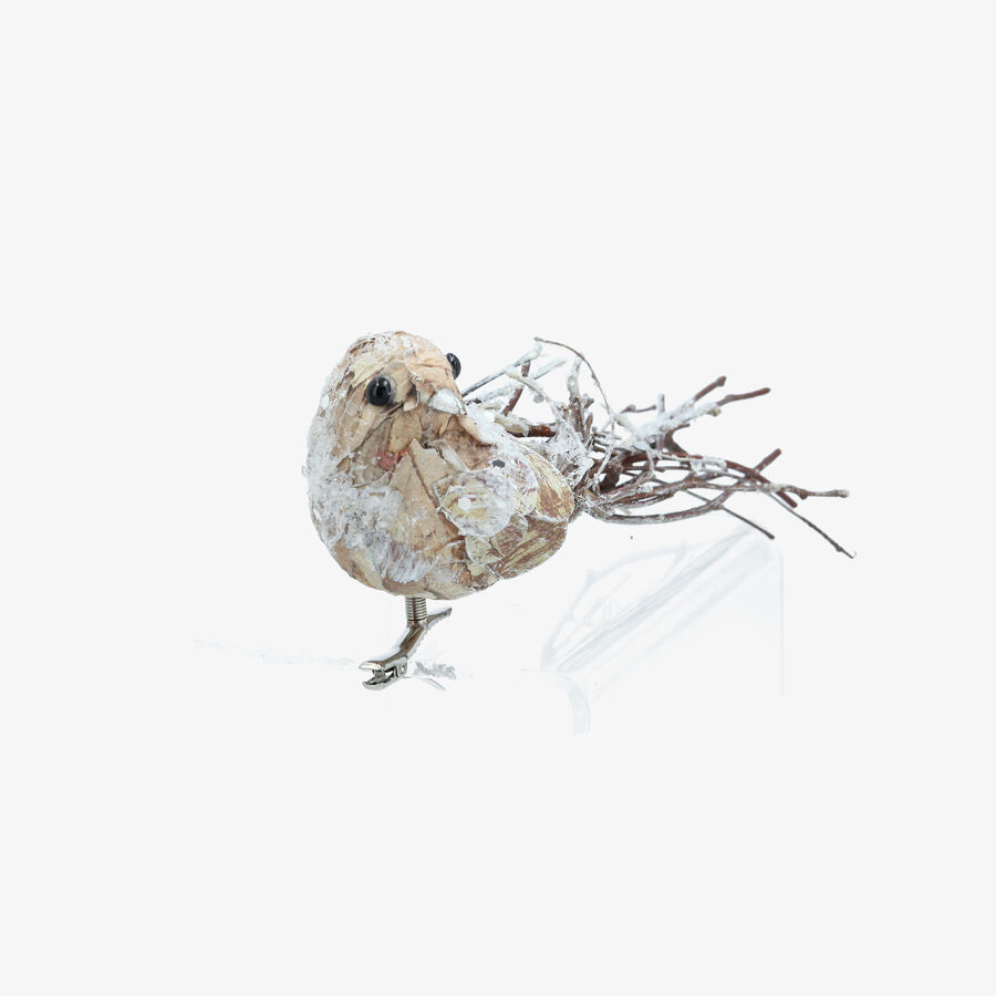Adorno de p&aacute;jaro natural 18cm
