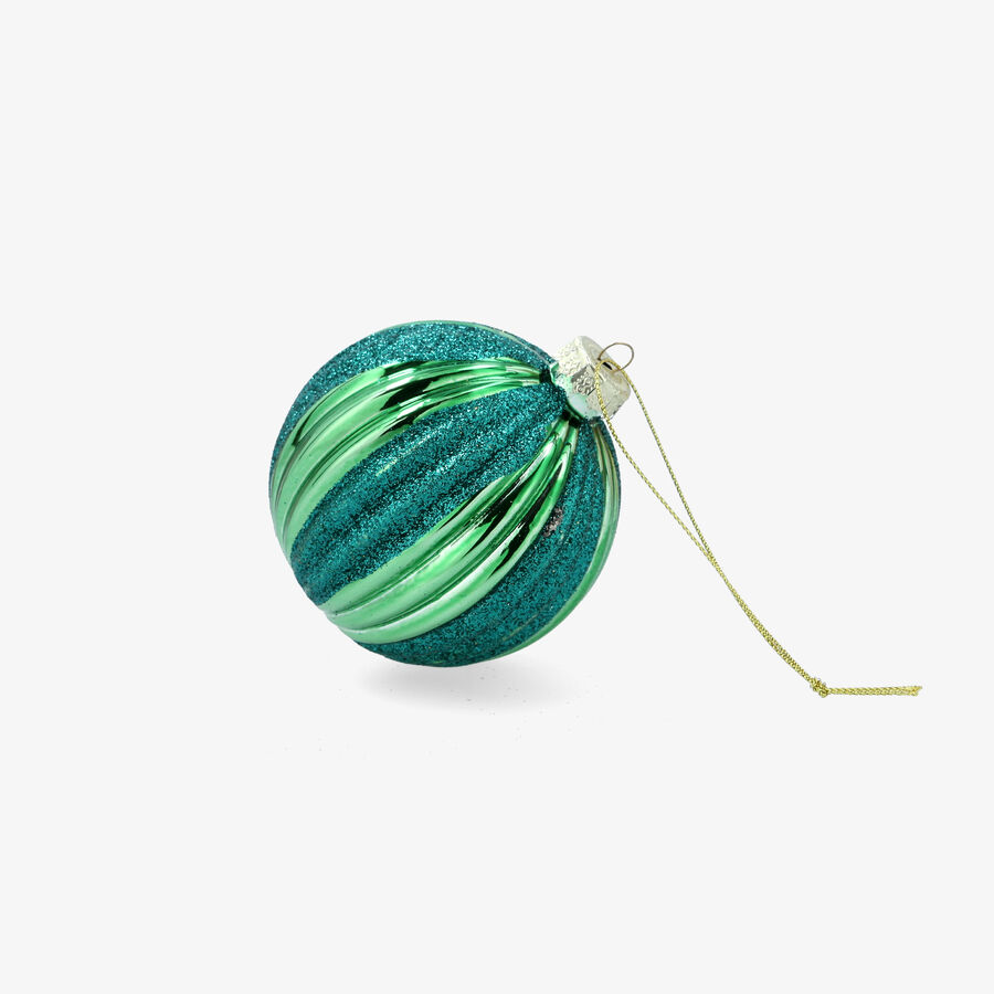 Bola de Navidad verde de cristal &Oslash;8cm