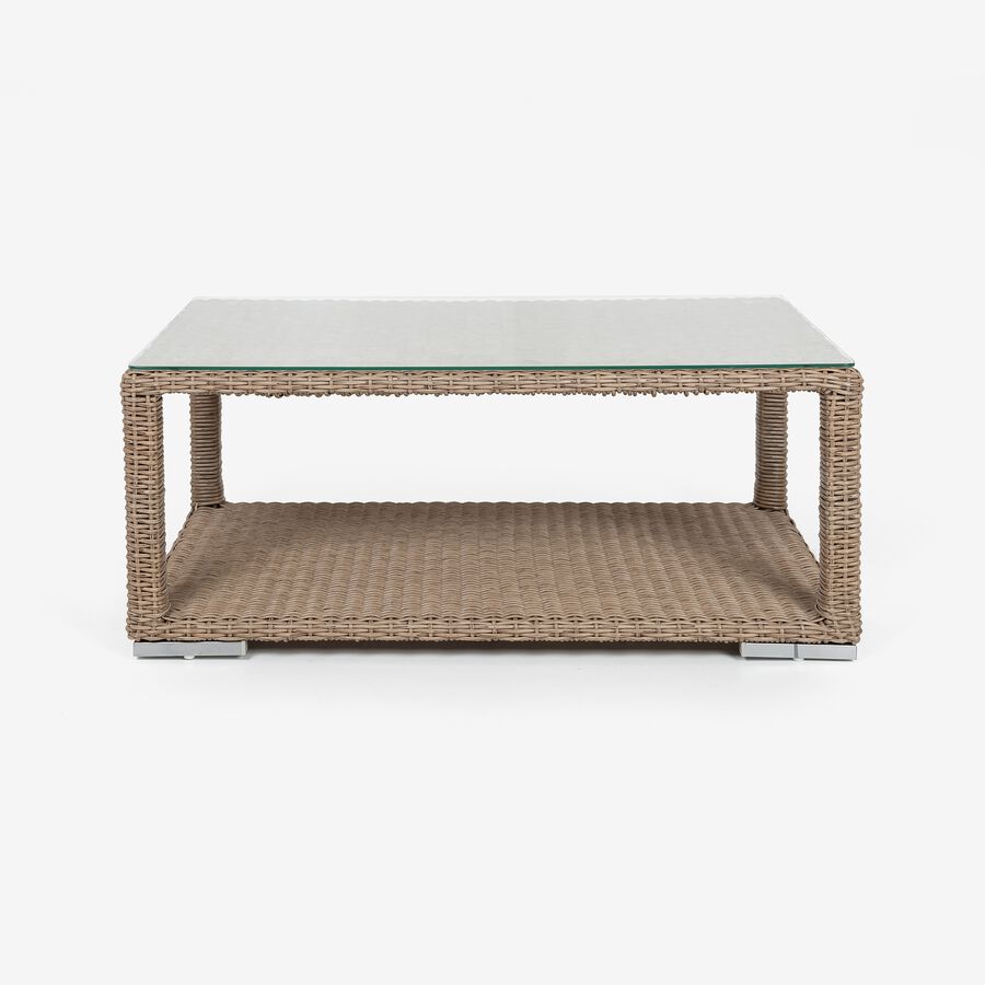 Set de jard&iacute;n de 4 piezas de rat&aacute;n sint&eacute;tico beige Zanz&iacute;bar