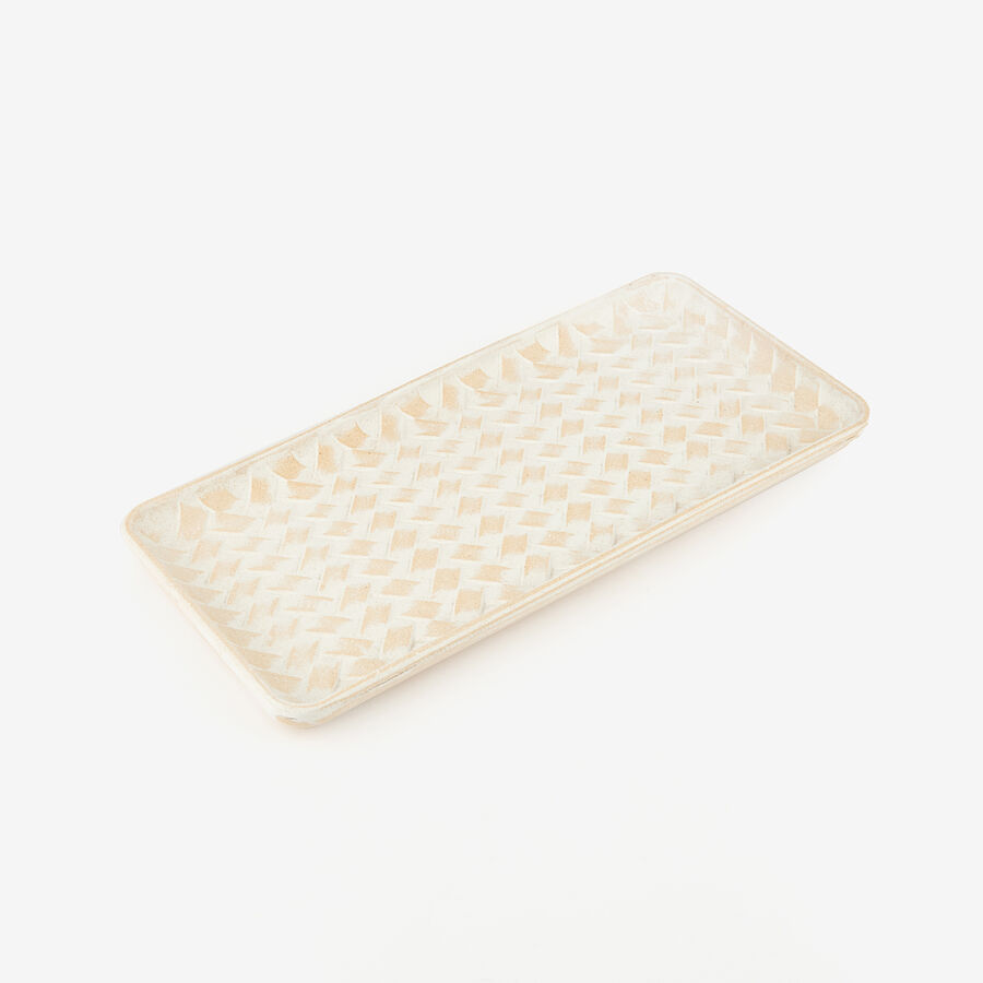 Vaciabolsillos de madera blanco Baikal 