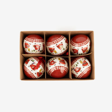Set de 6 bolas decorativas rojas &Oslash;7,5cm