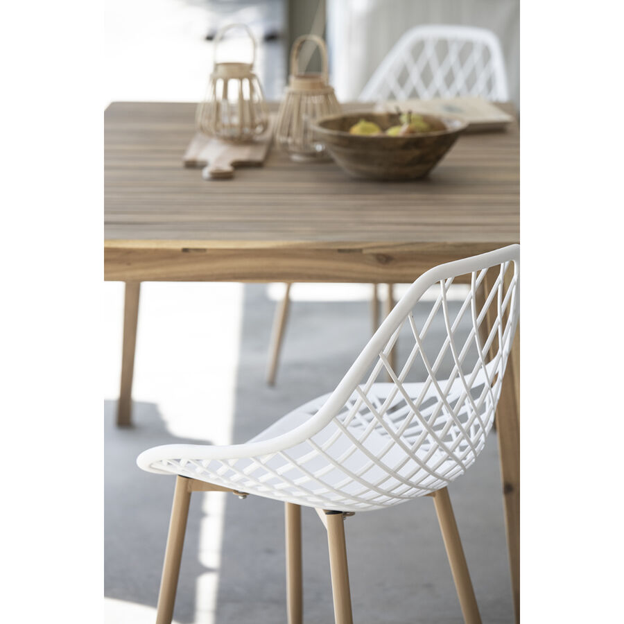 Silla de de comedor blanca Cascais 48x54x82 cm