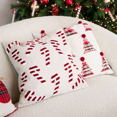 Funda de coj&iacute;n Bastones de caramelo Navidad 45x45cm