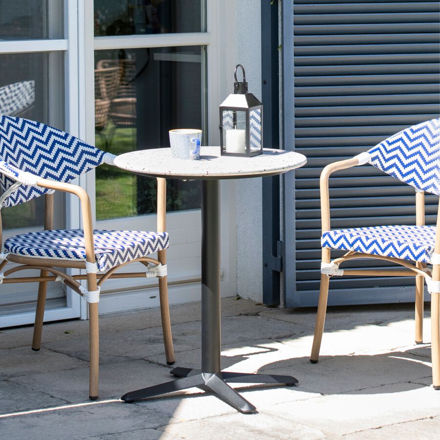 Mesa auxiliar de jardín de piedra blanca Nilo Ø60x72cm