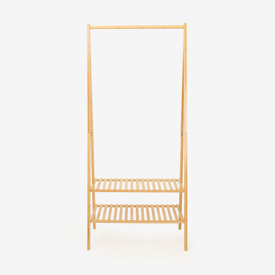 Perchero con estantes bamb&uacute; Isia 75x45x170cm