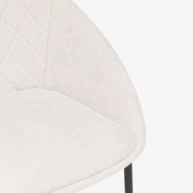 Silla de comedor beige de chenilla Ravel 