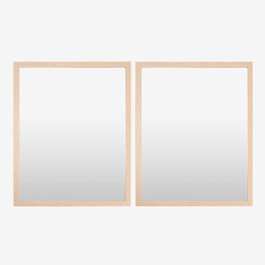 Set de 2 espejos de pared rectangulares de madera Belto 40x50cm