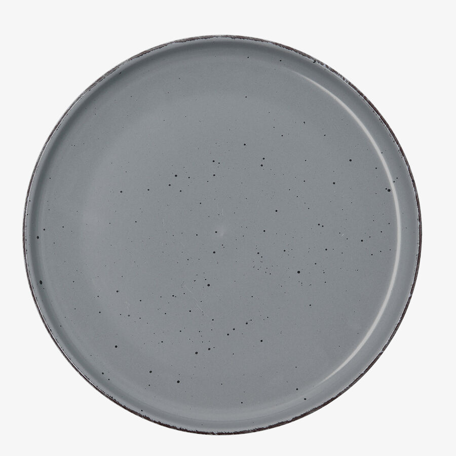 Plato llano gris de cer&aacute;mica Iria &Oslash;26,5cm