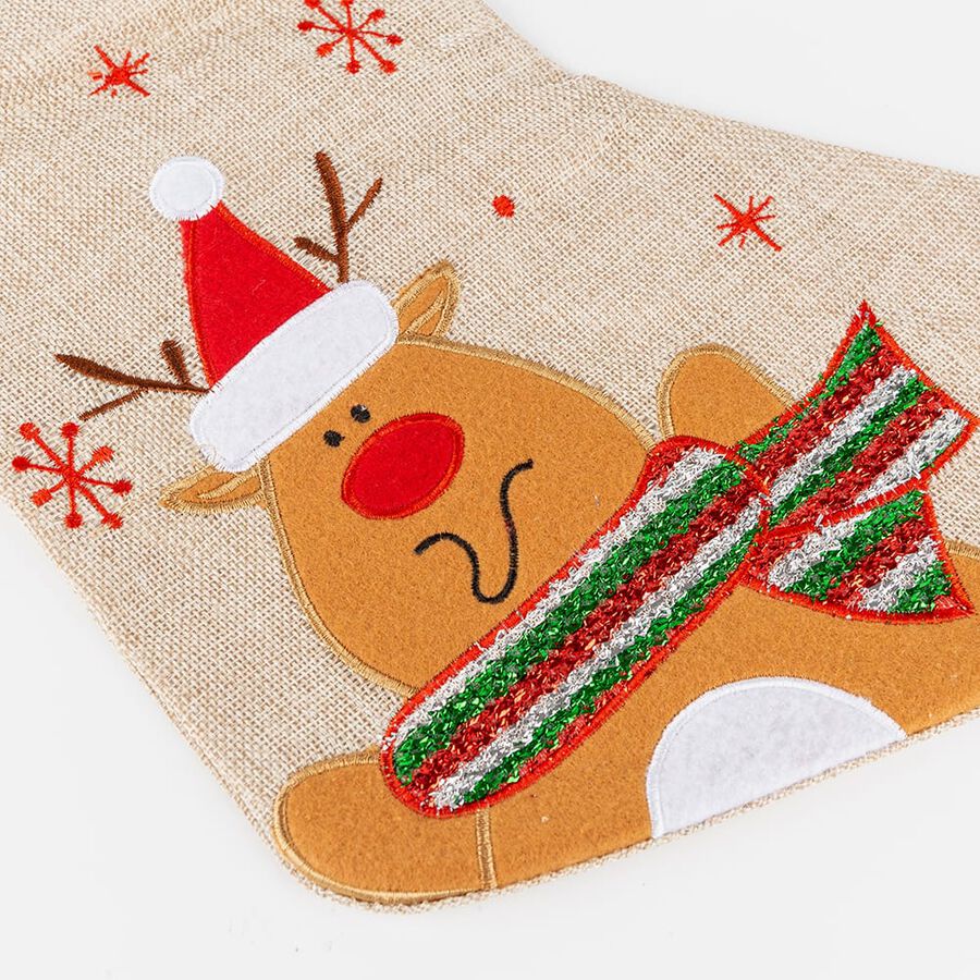 Calcet&iacute;n de Santa Claus de yute en varios modelos 42cm