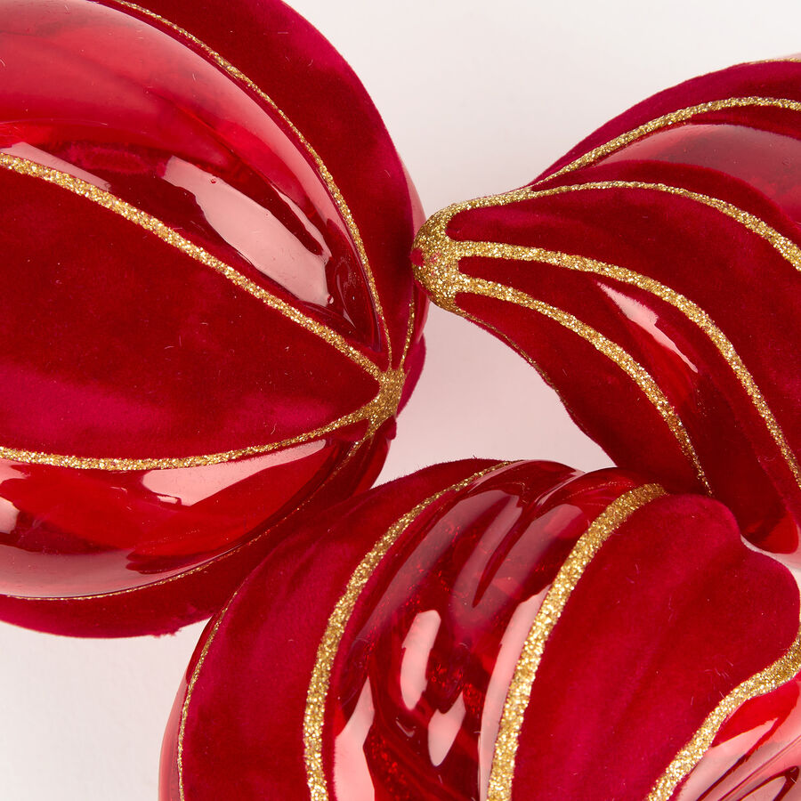 Bola decorativa de cristal y velvet rojo en varios modelos