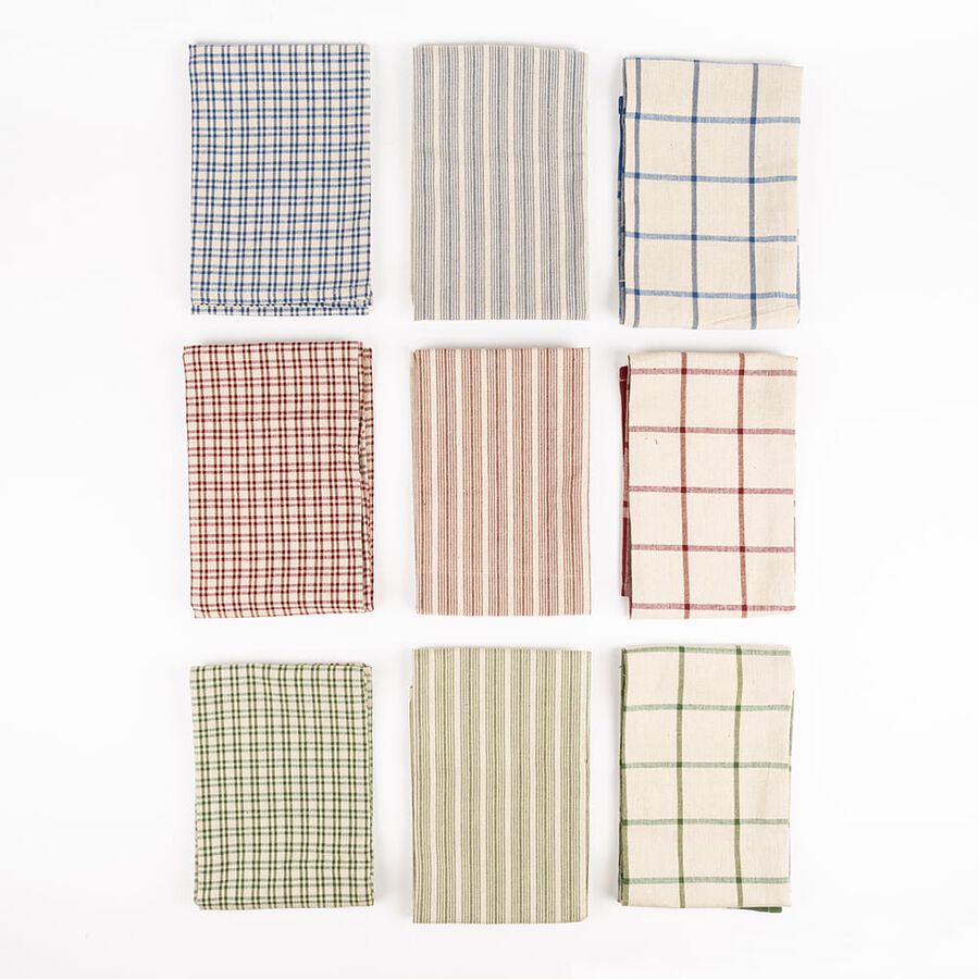 Set de 3 paños de cocina de algodón 45x70cm en varios colores