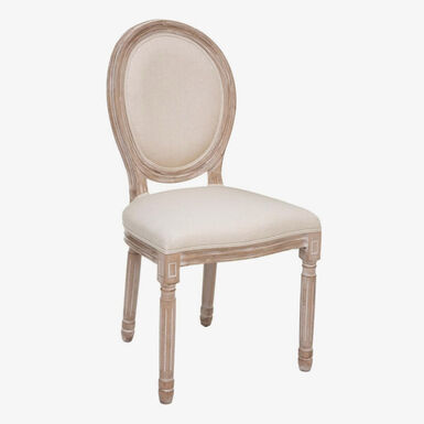 Silla de comedor blanca de lino Huno 