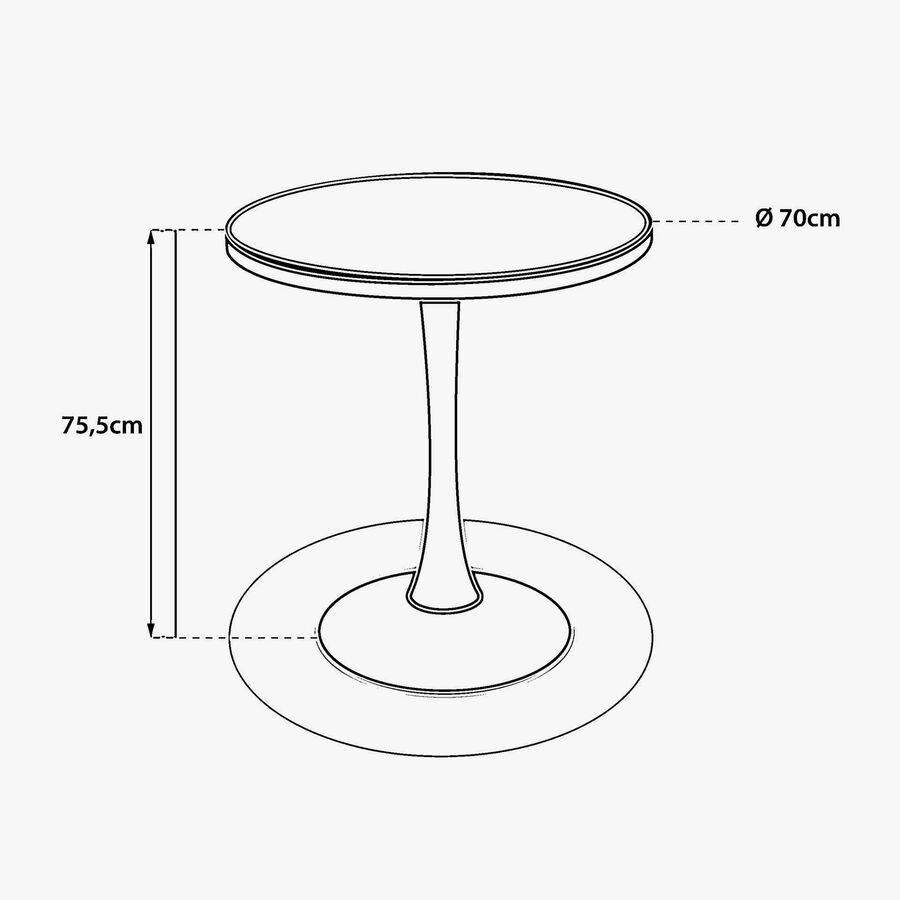 Mesa de comedor de jard&iacute;n de aluminio efecto madera lino Tulion &Oslash;70x76cm