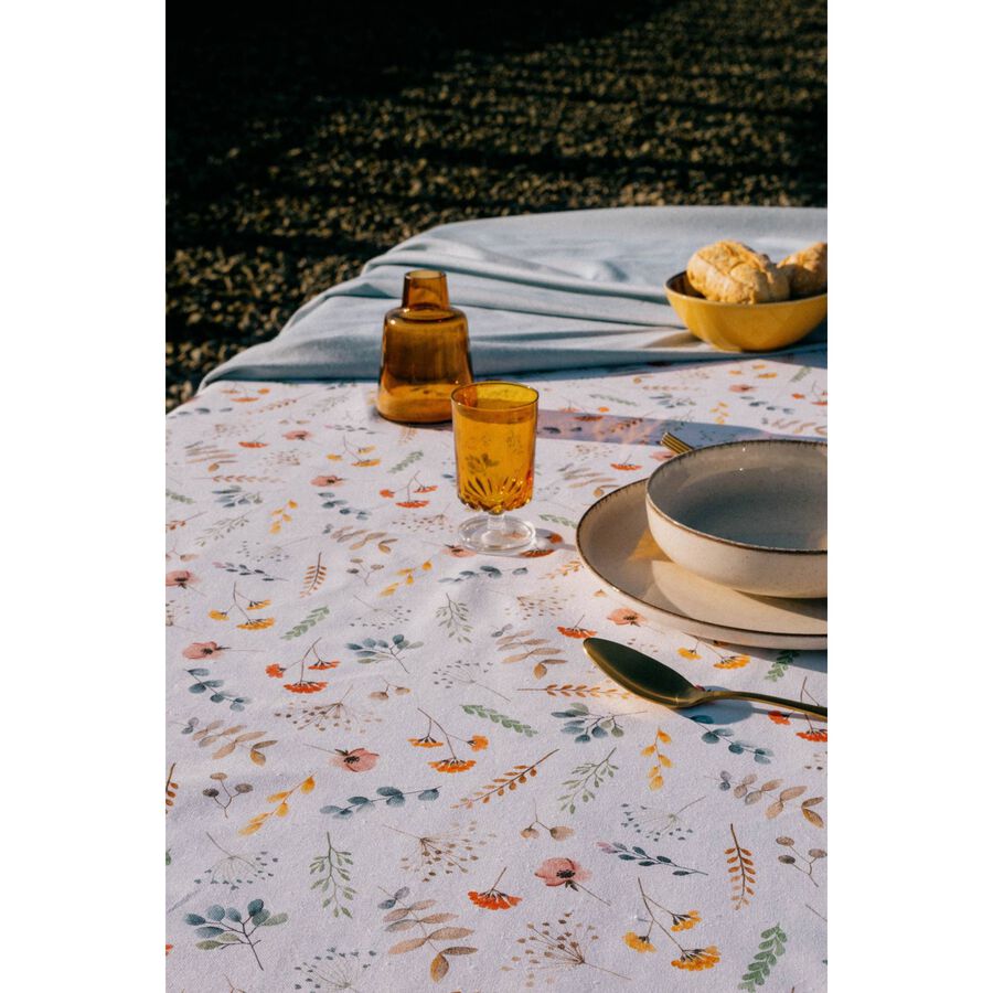 Mantel de algodón reciclado Flores 135x140cm