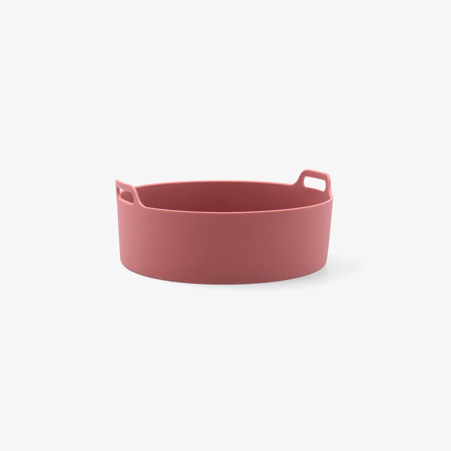 Cesta redonda de airfryer marr&oacute;n de silicona Terrae 18cm 