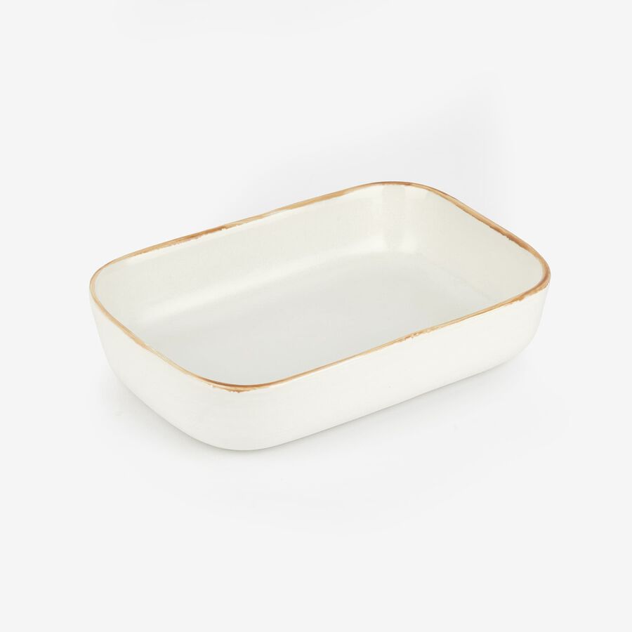 Fuente para horno de gres con ribete 22x15cm