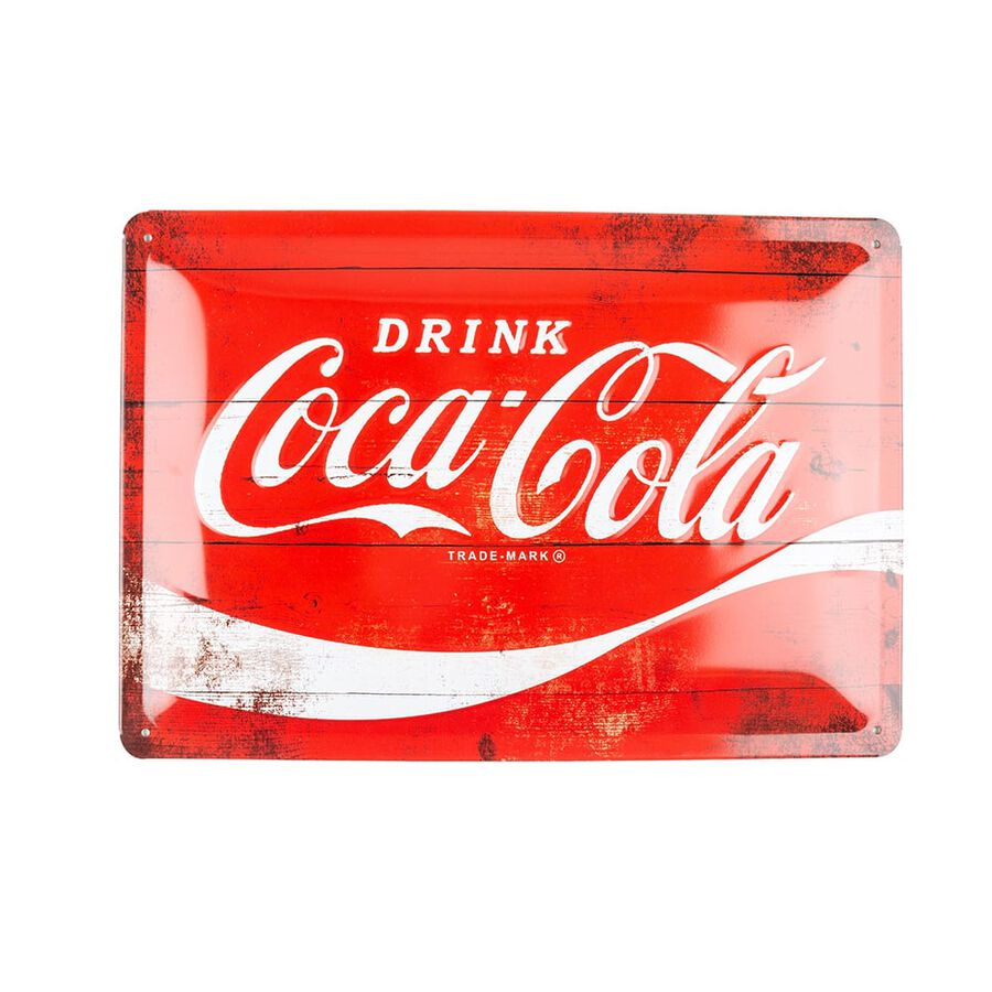 Placa de metal Coca-Cola 20x30cm