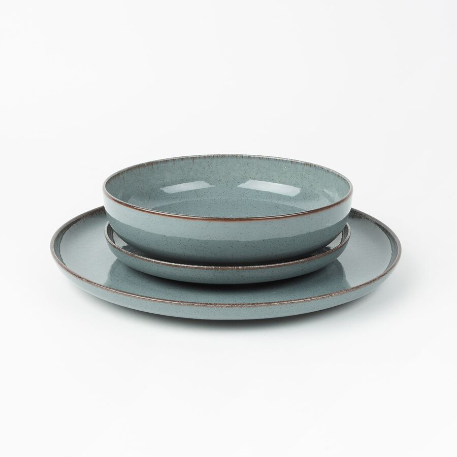 Vajilla de 12 piezas de porcelana azul Olite