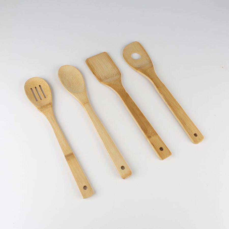 Set de 4 utensilios de cocina de bamb&uacute;
