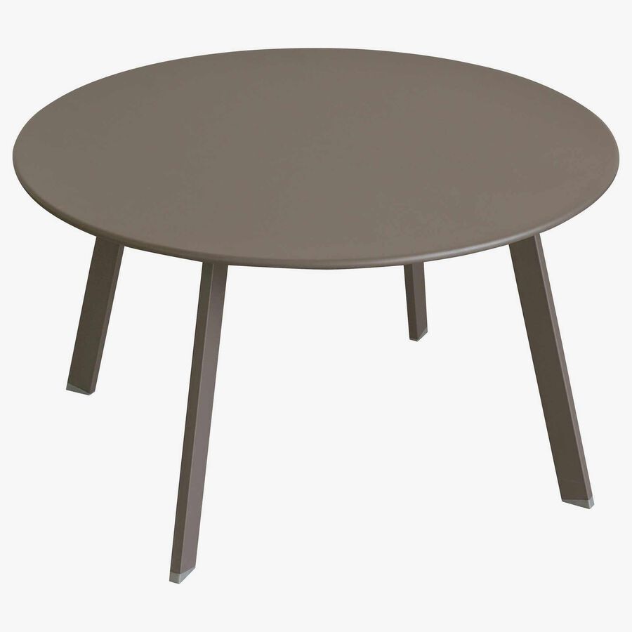 Mesa auxiliar de jard&iacute;n de acero marron Saori &Oslash;70x40cm