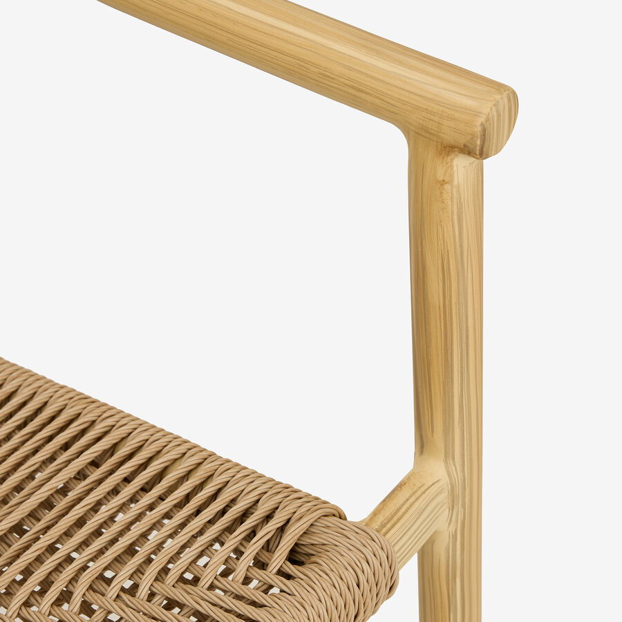 Silla de jard&iacute;n de aluminio y rat&aacute;n sint&eacute;tico Florida 56x60x78cm