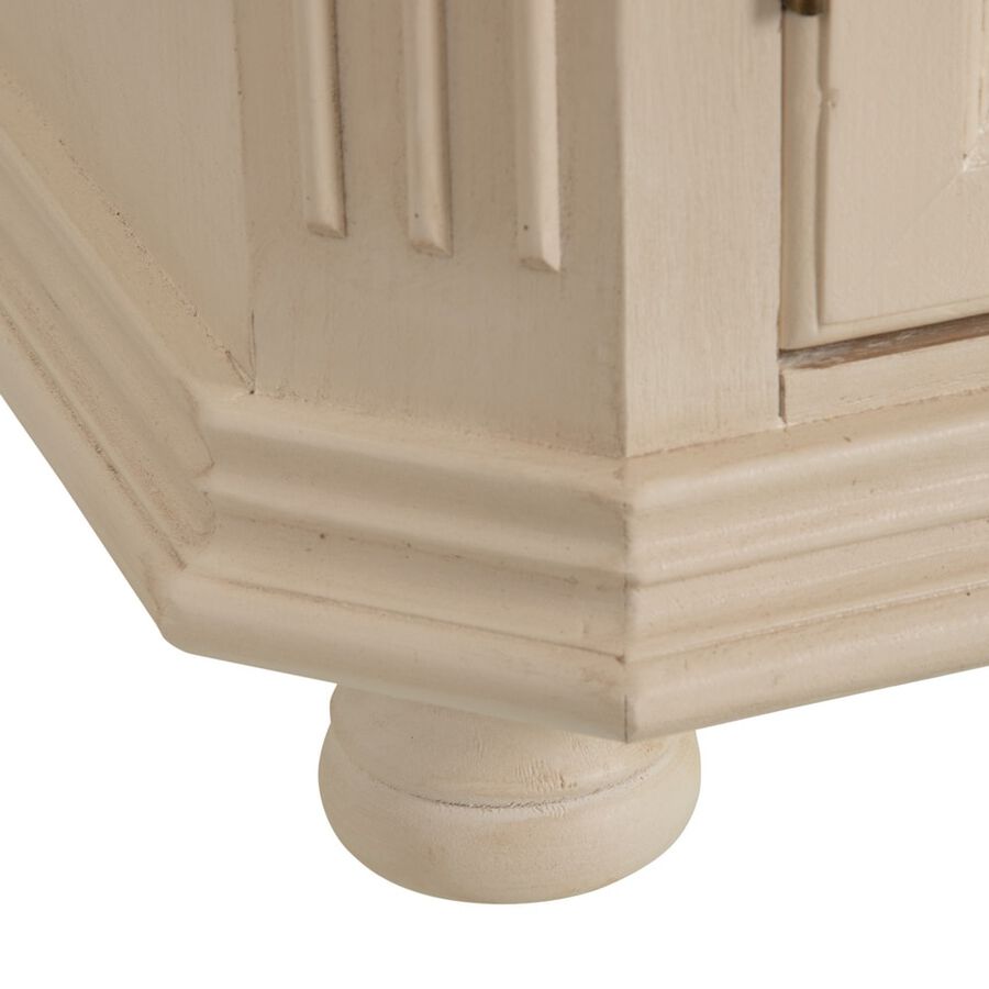 Estanter&iacute;a de madera de paulownia crema Everly 147x39x194cm