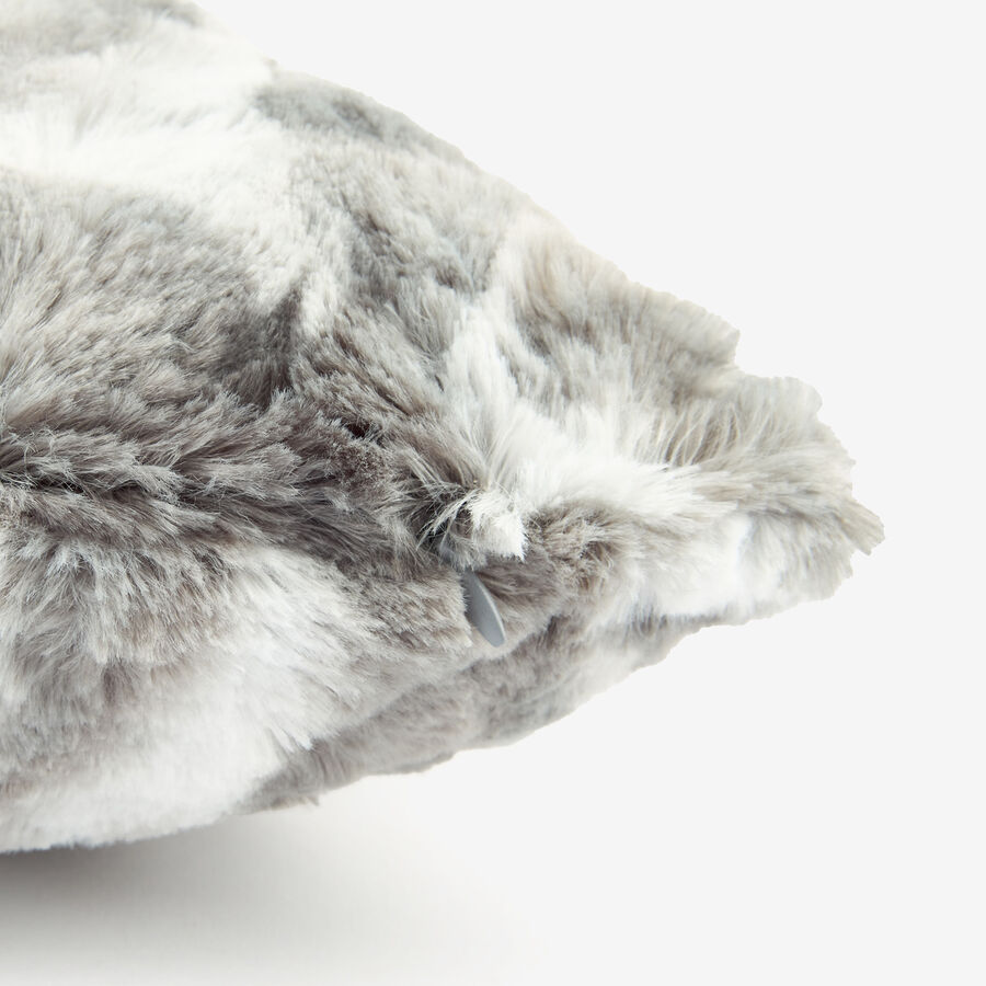 Funda de cojín de pelo gris 45x45cm