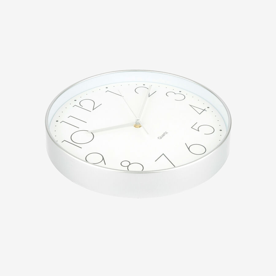 Reloj de pared plateado Ø30cm