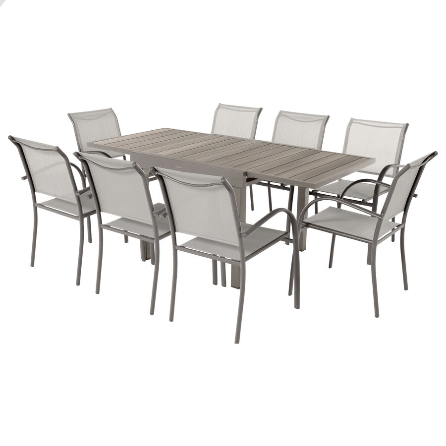 Mesa extensible gris de aluminio Palma 90/180cm