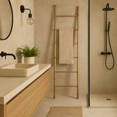 Escalera toallero de bambú 50x190cm